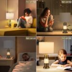 Serteaw Set of 2 Gold Bedroom Lamp for Nightstands, Touch Table Lamps, USB Charg... - Image 8