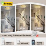 ykolupty 8-Light Led Chandelier, Gold Crystal Modern Led Chandelier for Dining R... - Image 5