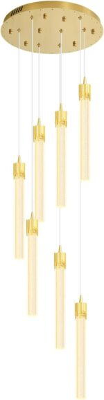 ykolupty 8-Light Led Chandelier, Gold Crystal Modern Led Chandelier for Dining R... - Image 9