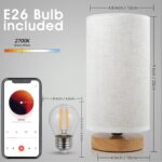 Small Bedside Night Table Lamp for Bedroom, Minimalist Nightstand Lamp with Roun... - Image 6