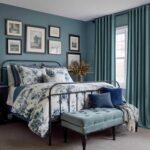 NICETOWN Greyish Blue Back Tab Velvet Curtains Room Darkening Panels, Thermal In... - Image 3