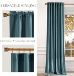 NICETOWN Greyish Blue Back Tab Velvet Curtains Room Darkening Panels, Thermal In... - Image 6