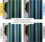 NICETOWN Greyish Blue Back Tab Velvet Curtains Room Darkening Panels, Thermal In... - Image 8