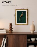 VIYYIEA Bamboo Detail Design Gold Framed Wall Art for Living Room, Crane Canvas ... - Image 3