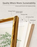 VIYYIEA Bamboo Detail Design Gold Framed Wall Art for Living Room, Crane Canvas ... - Image 4