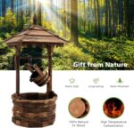 Giantex Rustic Wishing Well Fountain, Outdoor Wooden Water Fountain with Electri... - Image 6