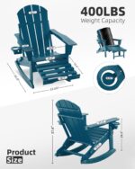 Folding Adirondack Rocking Chair Set of 2,4-in-1 Multifunctional Patio Chairs wi... - Image 3