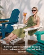 Folding Adirondack Rocking Chair Set of 2,4-in-1 Multifunctional Patio Chairs wi... - Image 7