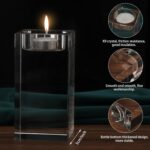 6 Pcs Crystal Tea Light Candle Holders Glass Votive Candle Stands Square Candles... - Image 4