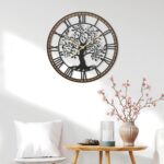 Micasso Rustic Large Wall Clock: 27Inch Farmhouse Tree of Life Metal with Wood F... - Image 7