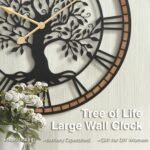 Micasso Rustic Large Wall Clock: 27Inch Farmhouse Tree of Life Metal with Wood F... - Image 9
