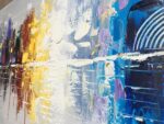 Hand Painted Cityscape Modern Oil Painting on Canvas Reflection Abstract Wall Ar... - Image 5