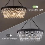 TOCHIC Crystal Chandeliers, 6-Light 3 Tiers Black Crystal Chandelier Light, Mode... - Image 5