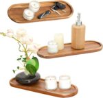 Set of 2 Plates Bathroom Vanity Wood Trays for Home Decor - for Counter Wood Sma... - Image 7