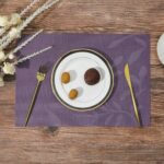 SHACOS Woven Vinyl Placemats Set of 4 Purple Leaf Pattern Place Mats Wipe Clean ... - Image 5