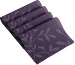 SHACOS Woven Vinyl Placemats Set of 4 Purple Leaf Pattern Place Mats Wipe Clean ... - Image 6