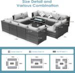 BULEXYARD 13 Piece High Back Outdoor Furniture Sets with Fire Pit, Luxury Patio ... - Image 7