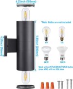 LEONLITE Modern Outdoor Cylinder Wall Lights 12", Up and Down Porch Patio Lights... - Image 5