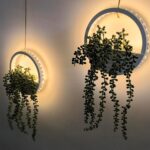 Comtelek 2pcs Artificial Hanging Plants with Lights Fake Succulents Plant in Pot... - Image 3