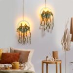 Comtelek 2pcs Artificial Hanging Plants with Lights Fake Succulents Plant in Pot... - Image 6