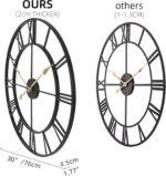 INFINITY TIME 30 Inch Wall Clocks for Living Room Decor, Oversized Modern Black ... - Image 4