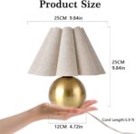 Gold Small Bedside Table Lamp for Bedroom, Brass Gold Bedroom Lamps for Nightsta... - Image 4