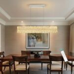 40 Inch Glam Crystal Chandelier Modern Dimmable Crystal Chandeliers LED Rectangu... - Image 5