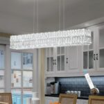 40 Inch Glam Crystal Chandelier Modern Dimmable Crystal Chandeliers LED Rectangu... - Image 9