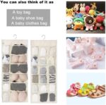 Closet Hanging Organizer with Mesh Pockets & Rotating Metal Hanger,Dual Sided Wa... - Image 3