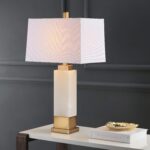 SAFAVIEH Lighting Collection Rozella Alabaster White/ Gold 30-inch Bedroom Livin... - Image 3