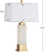 SAFAVIEH Lighting Collection Rozella Alabaster White/ Gold 30-inch Bedroom Livin... - Image 4