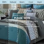 LANCO MODERN LIFESTYLE King Size Comforter Set, Blue, 10 Piece Bed in a Bag for ... - Image 4