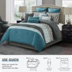 LANCO MODERN LIFESTYLE King Size Comforter Set, Blue, 10 Piece Bed in a Bag for ... - Image 5