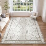 DweIke 4x6 Area Rugs for Living Room, Machine Washable Bordered Rug for Bedroom,... - Image 4
