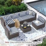 Patio Combination Cushions, Splashproof 14-Piece Set Outdoor Patio Backrest for ... - Image 3
