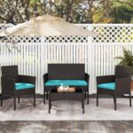 Yaheetech Patio Furniture Set 4 Pieces Conversation Sets, Rattan Chair Wicker Se... - Image 3