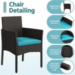 Yaheetech Patio Furniture Set 4 Pieces Conversation Sets, Rattan Chair Wicker Se... - Image 5