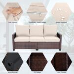 3-Seater Deep Seat Outdoor Sofa - High Back Patio Couch with Water-Resistant Cus... - Image 4