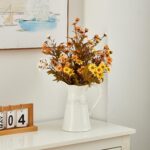 White Ceramic Pitcher Vase, Flower Pitcher,Farmhouse vase for Home Décor, 8.5inc... - Image 4