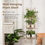 Bamworld Plant Wall Shelf Boho Plant Stand Window Plant Shelf 3 Tier Macrame Pla... - Image 5