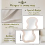 Koonmi 63"x24" Wavy Mirror Full Length, Flannel Floor Mirrors, Irregular Wavy St... - Image 5