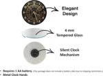 Luxury Tempered Glass Wall Clock, Modern Gold and Black Art Deco Decor, Geometri... - Image 8