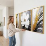 3 Pcs Hand-Painted Floral Canvas Wall Art for Living Room | 3D Textured Abstract... - Image 7