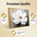 3 Pcs Hand-Painted Floral Canvas Wall Art for Living Room | 3D Textured Abstract... - Image 8