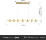 Chinese Restaurant Chandelier Nordic Modern Minimalist Pendent Light Luxury Stri... - Image 3