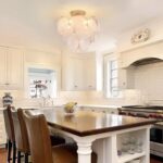 Flush Mount Ceiling Light Chandelier, Gold Glass Mid Century Modern Chandelier F... - Image 8