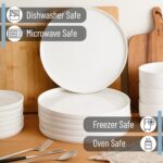 BTaT- Porcelain White Dinner Plates, Set of 6, 10.6 inch, Salad Serving Modern R... - Image 4
