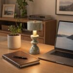 MIXL-Green Jade Marble Touch Lamp,Art Deco Table Light,Nordic Style Desk Lamp fo... - Image 7