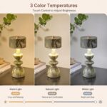 MIXL-Green Jade Marble Touch Lamp,Art Deco Table Light,Nordic Style Desk Lamp fo... - Image 8