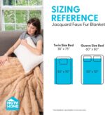 Northwest HGTV Luxuriously Soft Faux Fur Throw Blanket, Triple Jacquard Carved D... - Image 7